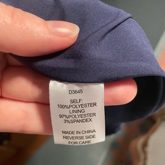 Blue floral puff sleeve midi dress with thigh slit - Picture 3 of 4